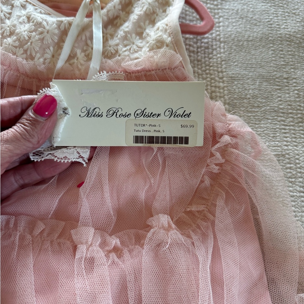 MISS ROSE SISTER VIOLET Pink and White Tutu Dress - Picture 5 of 5